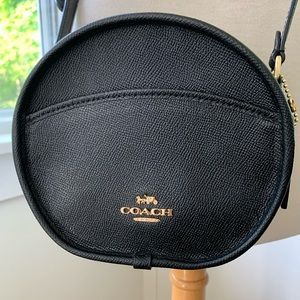 COACH Canteen Crossbody Black Leather Round Bag